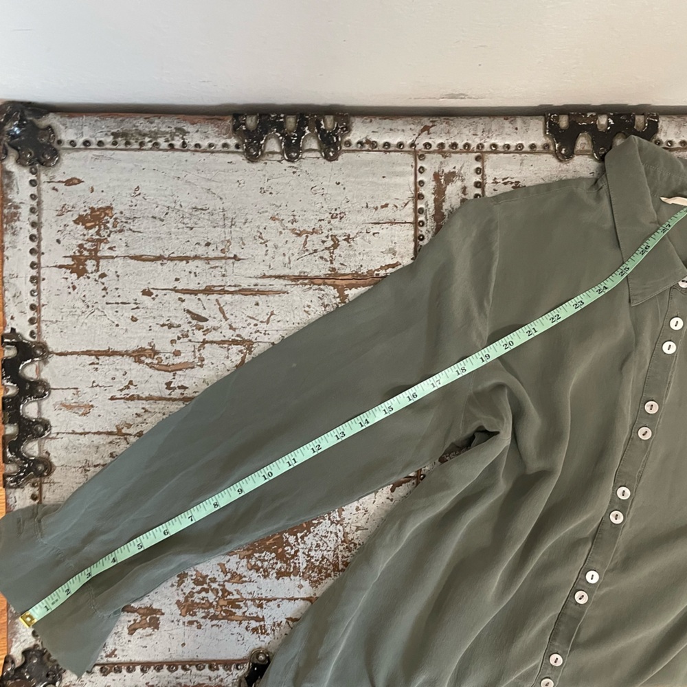 Soft Surroundings Silk Button Down Long Sleeve Top - image 12